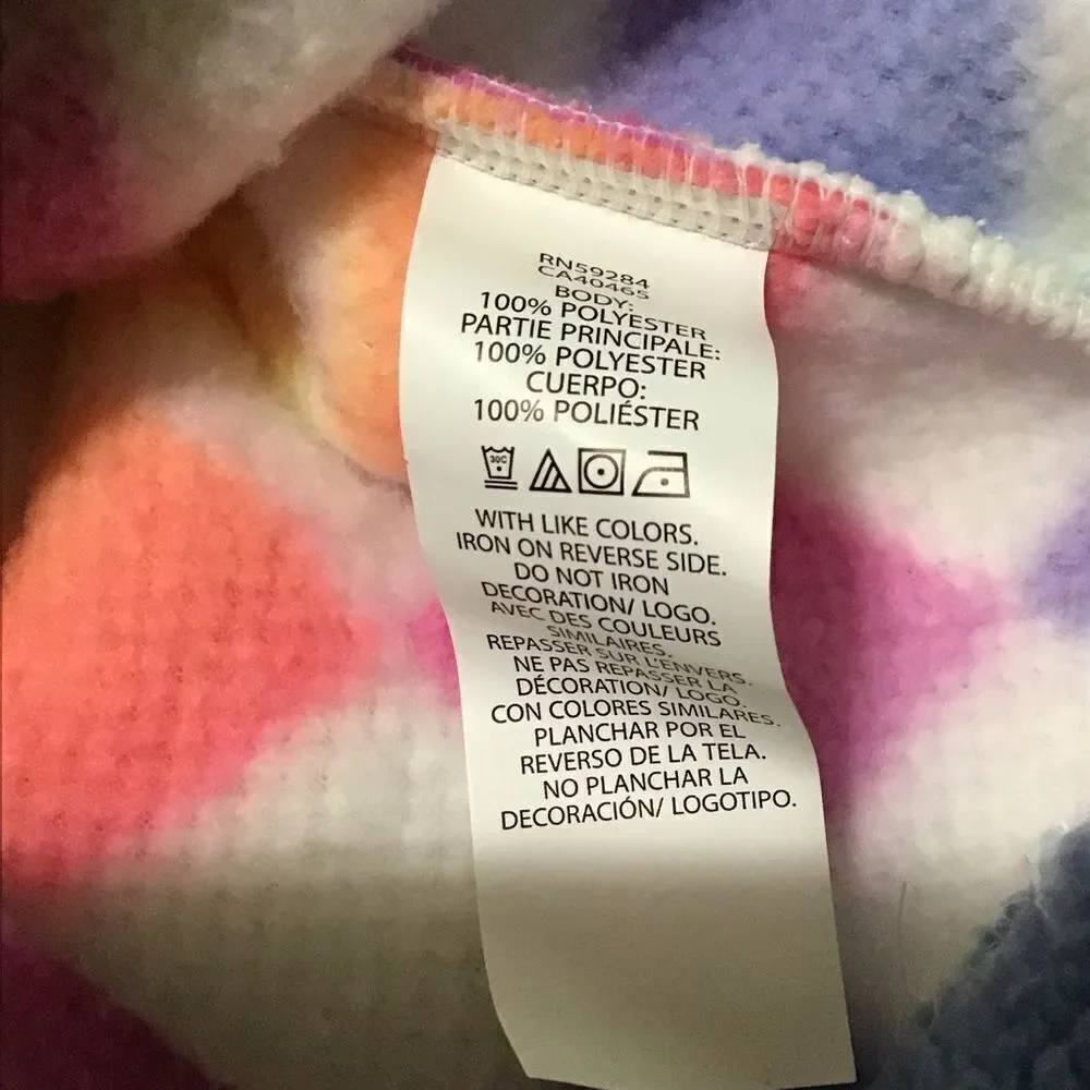 The Children's Place Multi-Colored Checkered Fuzzy Hoodie L 10/12